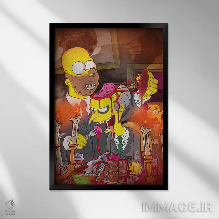 تابلو دکوراتیو اثر پی بی ماهونی آرت - نمای قابدار مشکی