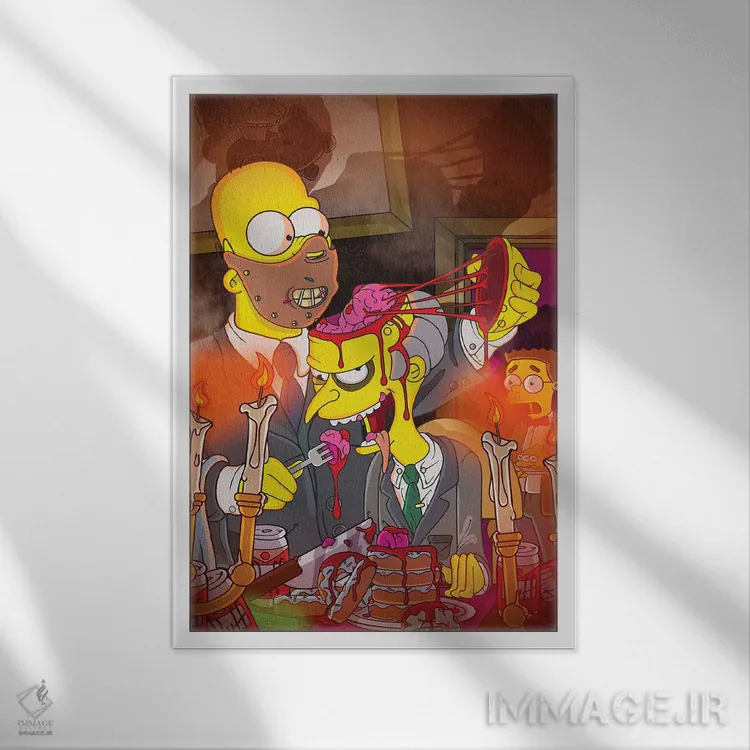 تابلو دکوراتیو اثر پی بی ماهونی آرت - نمای قابدار سفید