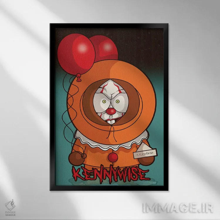 تابلو دکوراتیو کنی وایز اثر پی بی ماهونی آرت - نمای قابدار مشکی