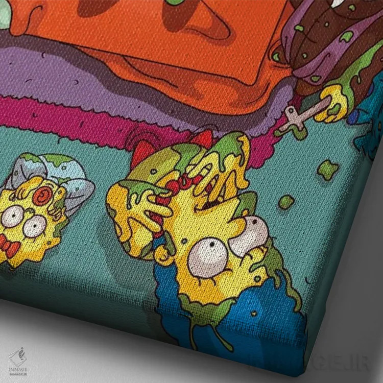 تابلو دکوراتیو اثر پی بی ماهونی آرت - نمای نزدیک بافت بوم