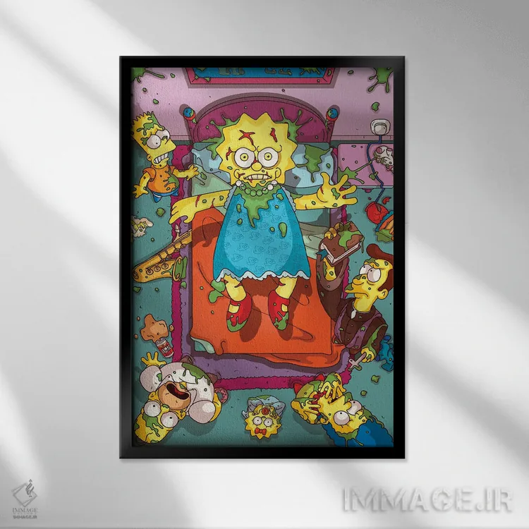 تابلو دکوراتیو اثر پی بی ماهونی آرت - نمای قابدار مشکی