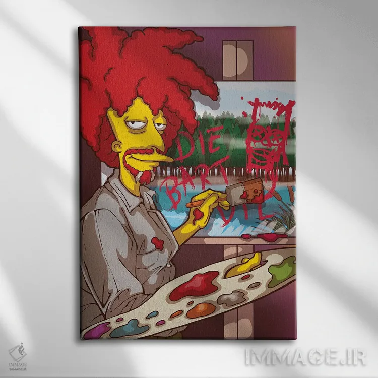 تابلو دکوراتیو باب راس در نمایش جانبی اثر پی بی ماهونی آرت - نمای روبهرو روی دیوار