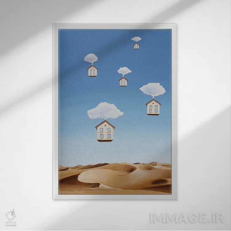 تابلو دکوراتیو به هوا رفتن اثر پل برنارد روسل - نمای قابدار سفید