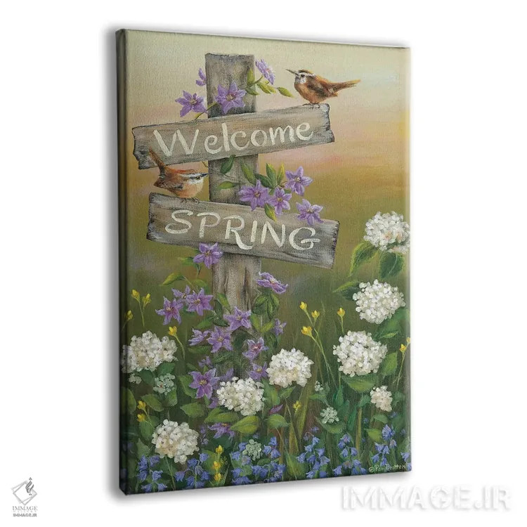 تابلو دکوراتیو بهار خوش آمدی اثر پم بریتون - نمای پرسپکتیو محصول