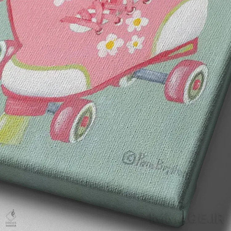 تابلو دکوراتیو بیا شروع کنیم اثر پم بریتون - نمای نزدیک بافت بوم