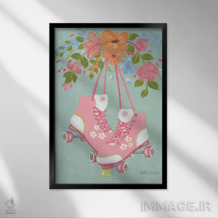 تابلو دکوراتیو بیا شروع کنیم اثر پم بریتون - نمای قابدار مشکی