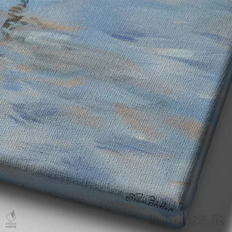 تابلو دکوراتیو مرغ مگس خوار اثر پم بریتون - نمای نزدیک بافت بوم