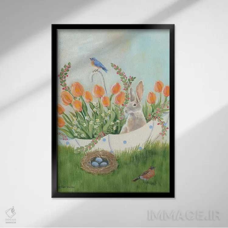 تابلو دکوراتیو جوایز چتر اثر پم بریتون - نمای قابدار مشکی