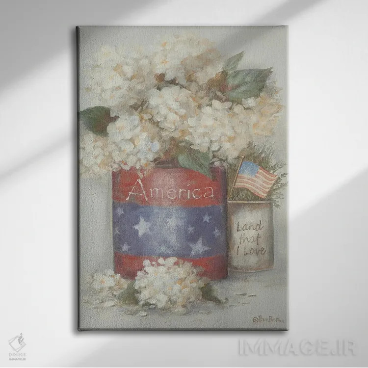 تابلو دکوراتیو زمین روستایی که دوستش دارم اثر پم بریتون - نمای روبهرو روی دیوار