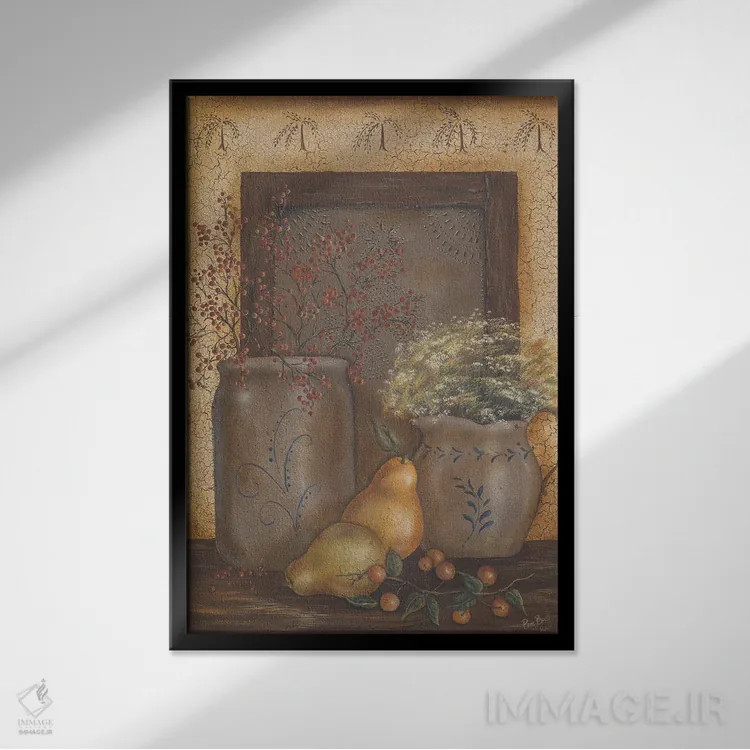 تابلو دکوراتیو پنل قوطی فلزی اثر پم بریتون - نمای قابدار مشکی