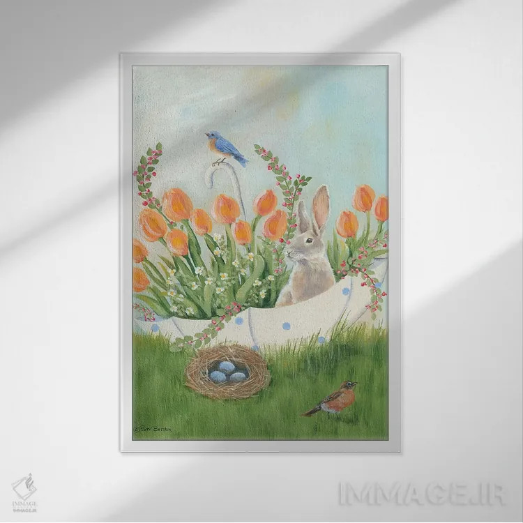 تابلو دکوراتیو جوایز چتر اثر پم بریتون - نمای قابدار سفید