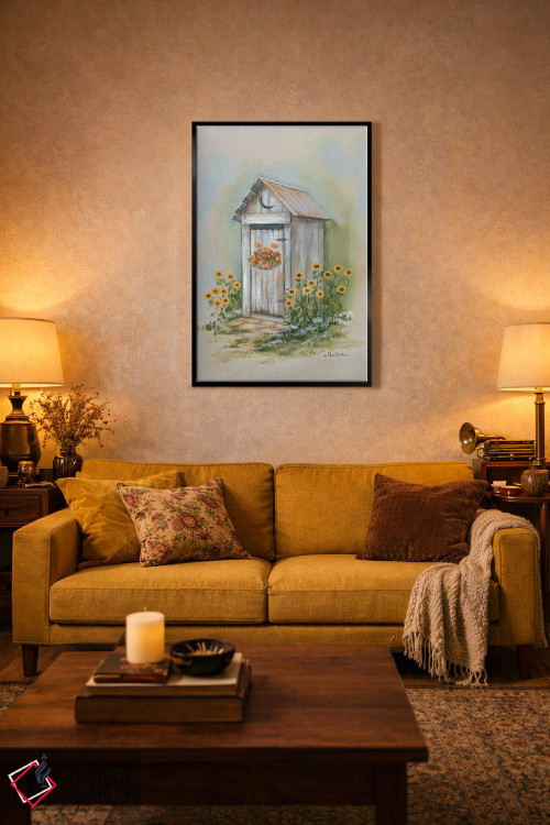 تابلو دکوراتیو توالت بیرونی روستایی ۱ اثر پم بریتون - D3B