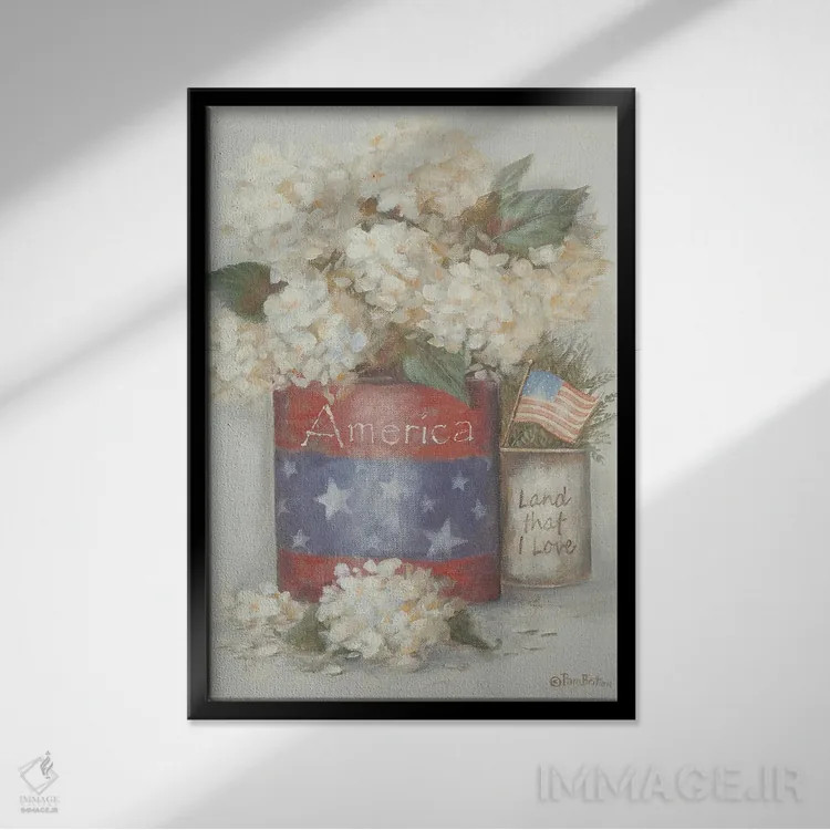 تابلو دکوراتیو زمین روستایی که دوستش دارم اثر پم بریتون - نمای قابدار مشکی