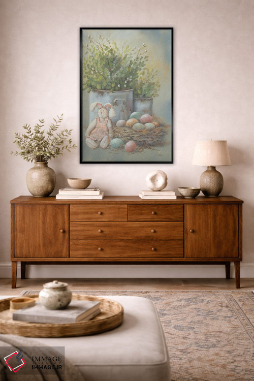 تابلو دکوراتیو نمای کوچک عید پاک روستایی اثر پم بریتون - D5B