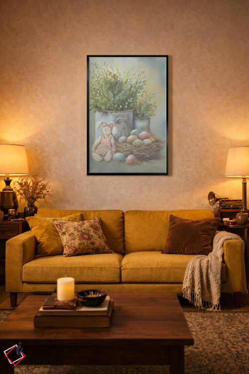 تابلو دکوراتیو نمای کوچک عید پاک روستایی اثر پم بریتون - D4B