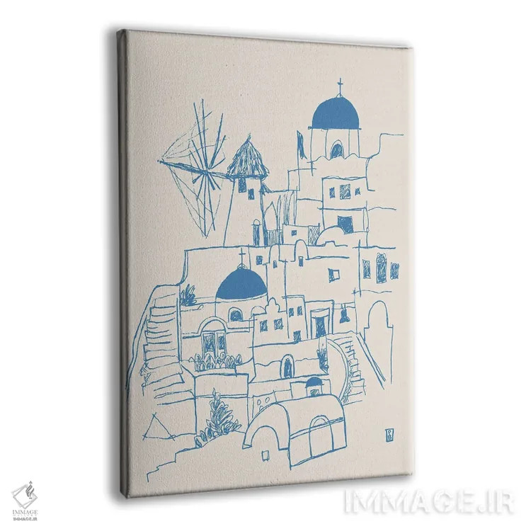 تابلو مینیمال سانتورینی اثر پاسکال برکوویتز - نمای پرسپکتیو محصول