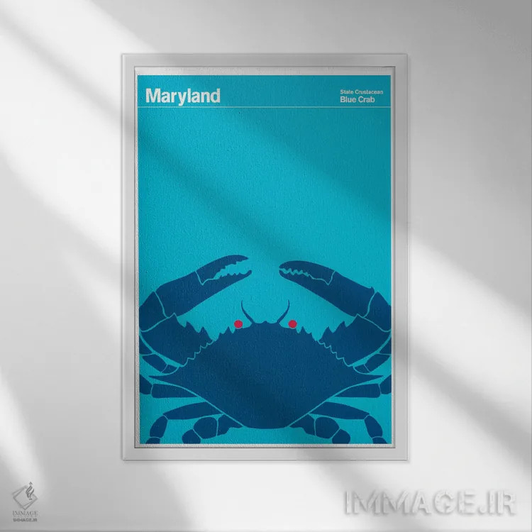 تابلو دکوراتیو پوسترهای مونتاگ ۱۱ اثر پرینت کالکشن - نمای قابدار سفید