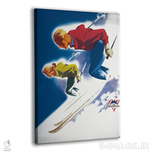 تابلو دکوراتیو جانتزن اثر بایندر مرد و زن، اسکی ۱۹۴۷ - نمای پرسپکتیو محصول
