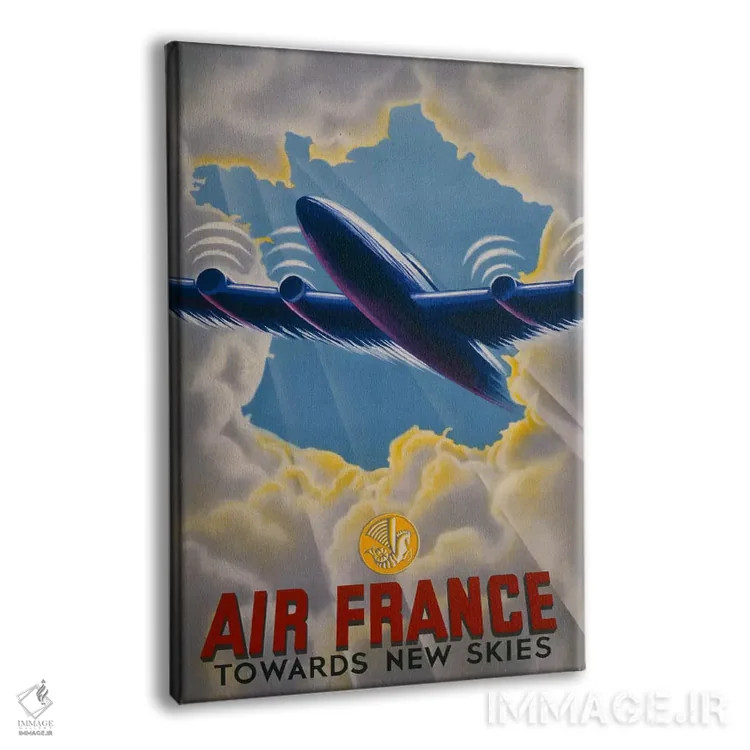 تابلو دکوراتیو ایر فرانس به سوی آسمان های نو اثر پرینت کالکشن - نمای پرسپکتیو محصول