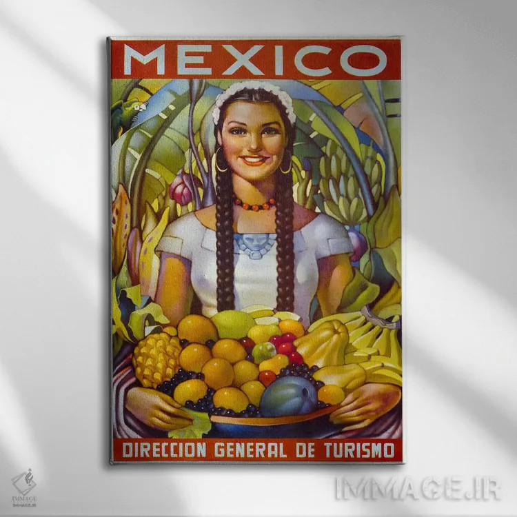 تابلو دکوراتیو مکزیک اثر پرینت کالکشن - نمای روبهرو روی دیوار