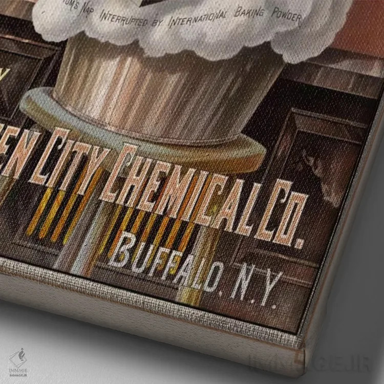 تابلو دکوراتیو فاجعه در آشپزخانه، ۱۸۸۵ اثر پرینت کالکشن - نمای نزدیک بافت بوم