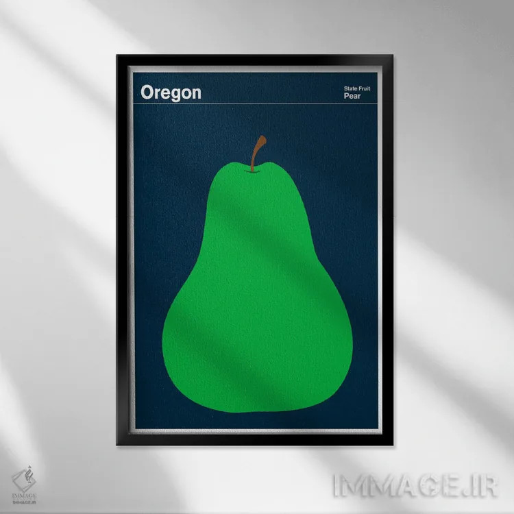 تابلو مینیمال پوسترهای ایالتی ۱۶ اثر پرینت کالکشن - نمای قابدار مشکی