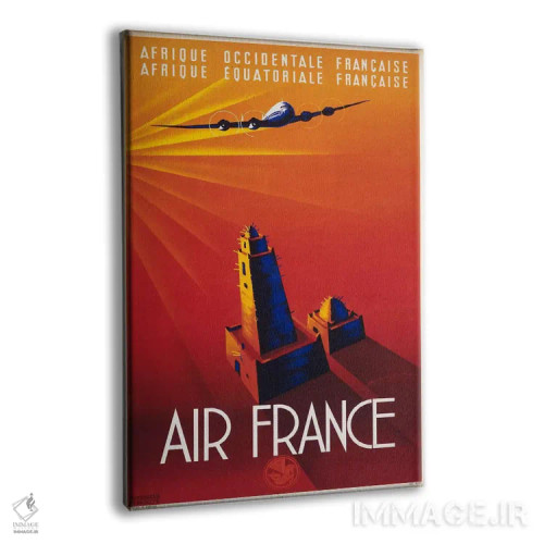 تابلو دکوراتیو ایر فرانس به آفریقا اثر پرینت کالکشن - نمای پرسپکتیو محصول