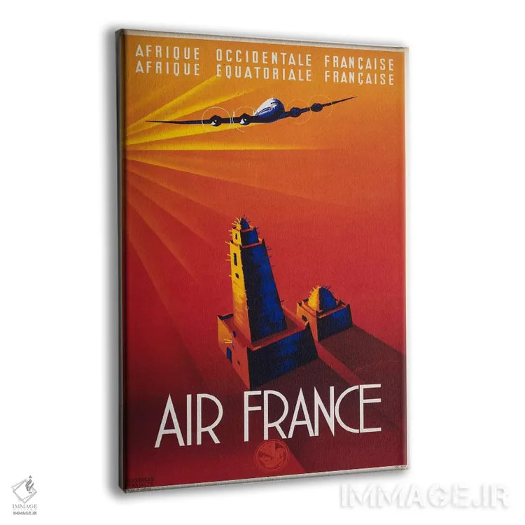 تابلو دکوراتیو ایر فرانس به آفریقا اثر پرینت کالکشن - نمای پرسپکتیو محصول