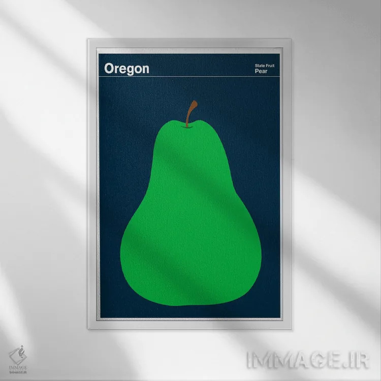 تابلو مینیمال پوسترهای ایالتی ۱۶ اثر پرینت کالکشن - نمای قابدار سفید