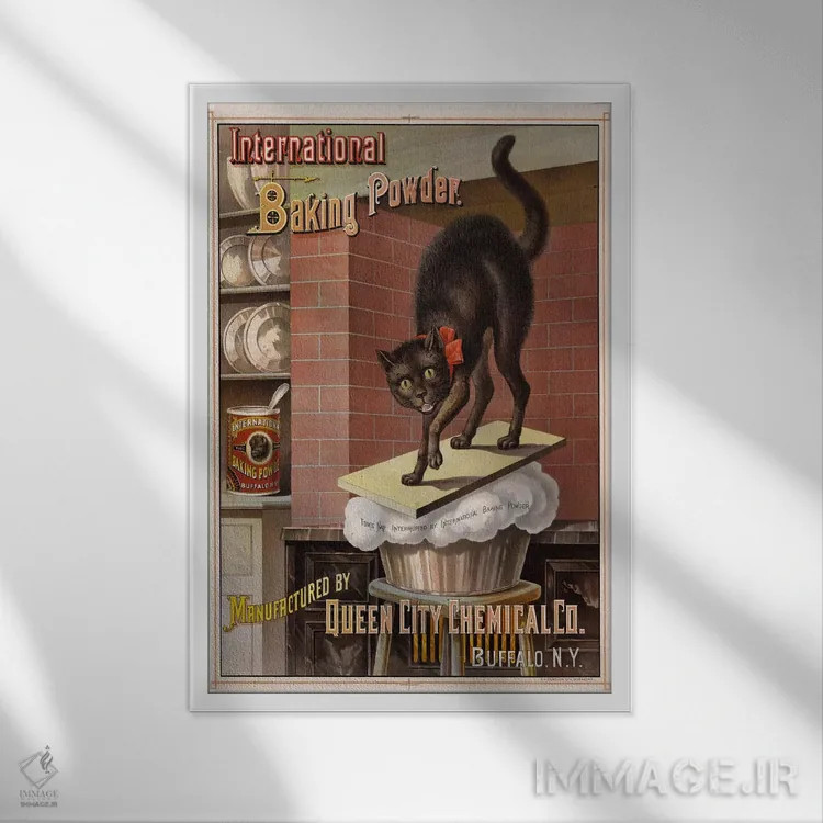 تابلو دکوراتیو فاجعه در آشپزخانه، ۱۸۸۵ اثر پرینت کالکشن - نمای قابدار سفید