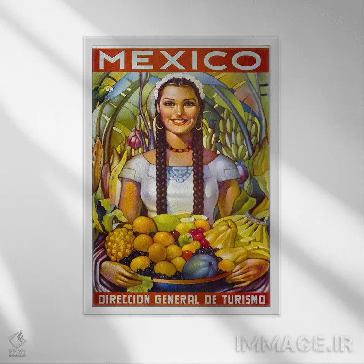 تابلو دکوراتیو مکزیک اثر پرینت کالکشن - نمای قابدار سفید