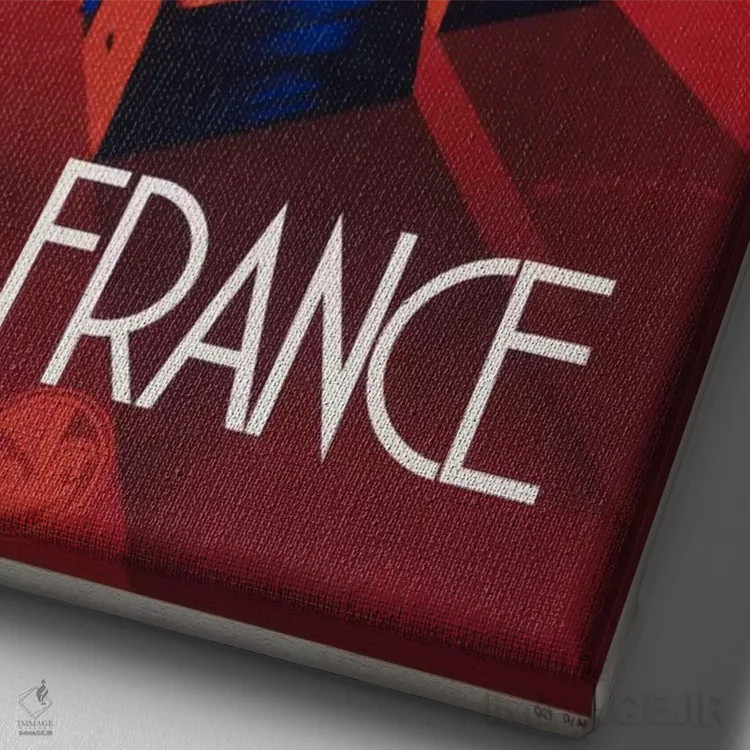 تابلو دکوراتیو ایر فرانس به آفریقا اثر پرینت کالکشن - نمای نزدیک بافت بوم