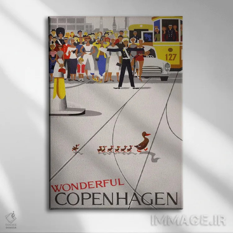 تابلو دکوراتیو کپنهاگ شگفت انگیز اثر پرینت کالکشن - نمای روبهرو روی دیوار