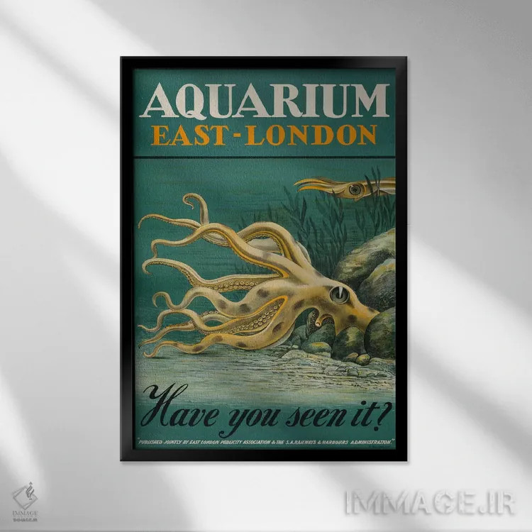 تابلو دکوراتیو آکواریوم، شرق لندن اثر پرینت کالکشن - نمای قابدار مشکی