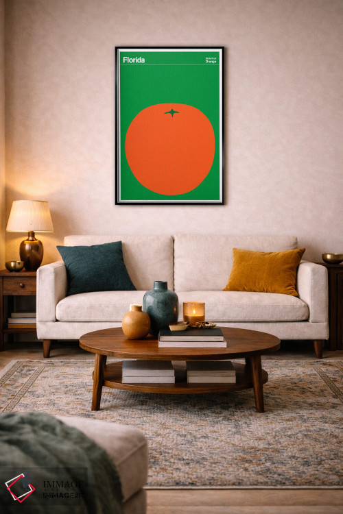 تابلو مینیمال پوسترهای ایالتی فلوریدا اثر پرینت کالکشن - D6B