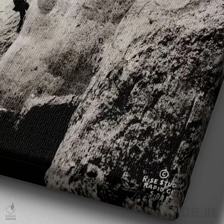 تابلو دکوراتیو کارگران روی چهره جورج واشنگتن اثر پرینت کالکشن - نمای نزدیک بافت بوم