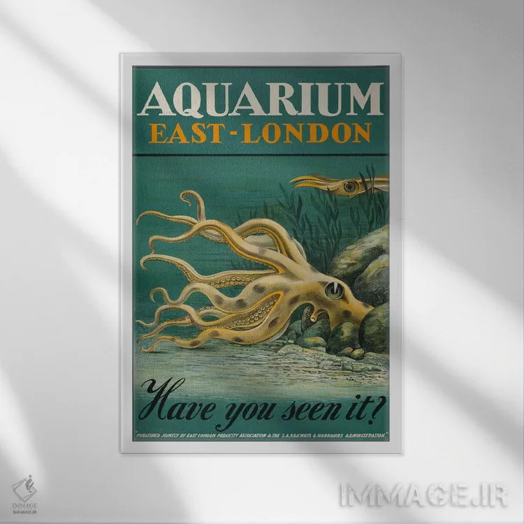 تابلو دکوراتیو آکواریوم، شرق لندن اثر پرینت کالکشن - نمای قابدار سفید