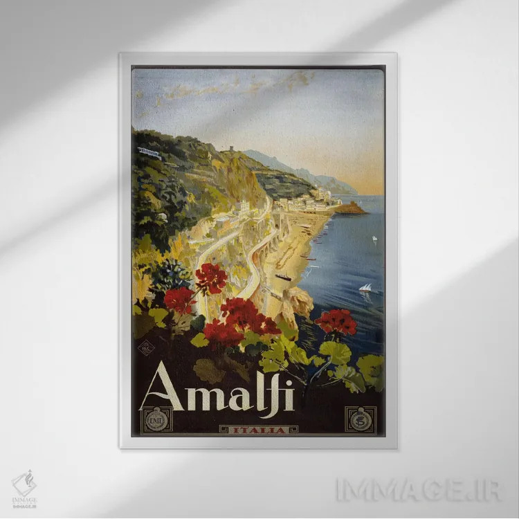 تابلو دکوراتیو آمالفی اثر پرینت کالکشن - نمای قابدار سفید