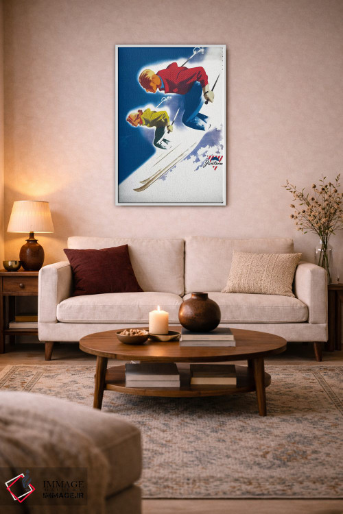 تابلو دکوراتیو جانتزن اثر بایندر مرد و زن، اسکی ۱۹۴۷ - D3W