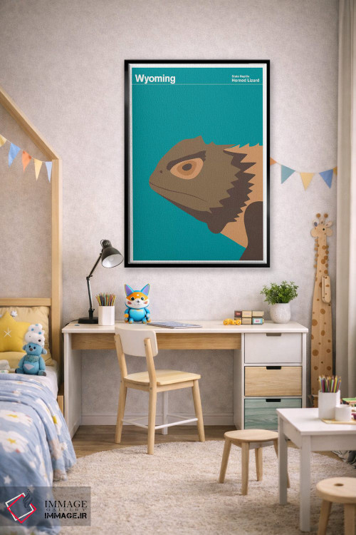تابلو دکوراتیو پوسترهای ایالتی وایومینگ اثر پرینت کالکشن - D1B