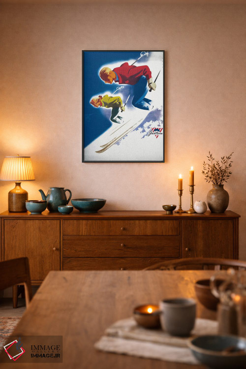 تابلو دکوراتیو جانتزن اثر بایندر مرد و زن، اسکی ۱۹۴۷ - D6B