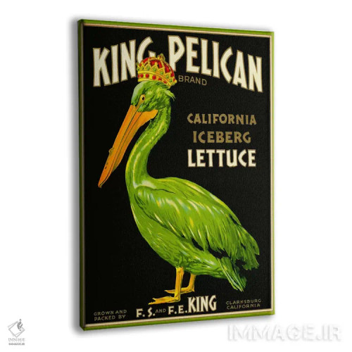 تابلو دکوراتیو کاهوی برند پادشاه پلیکان اثر پرینت کالکشن - نمای پرسپکتیو محصول