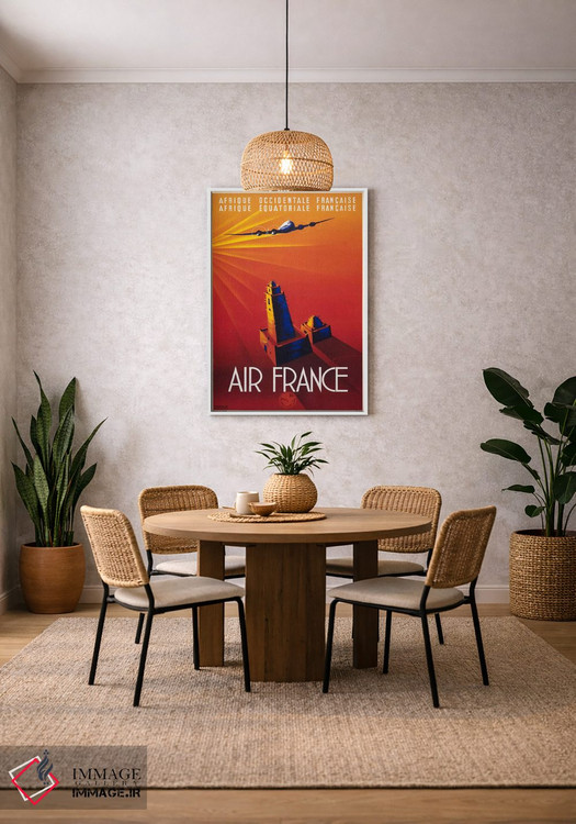تابلو دکوراتیو ایر فرانس به آفریقا اثر پرینت کالکشن - D2W