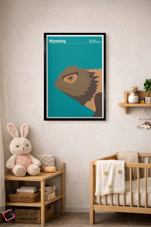 تابلو دکوراتیو پوسترهای ایالتی وایومینگ اثر پرینت کالکشن - D4B