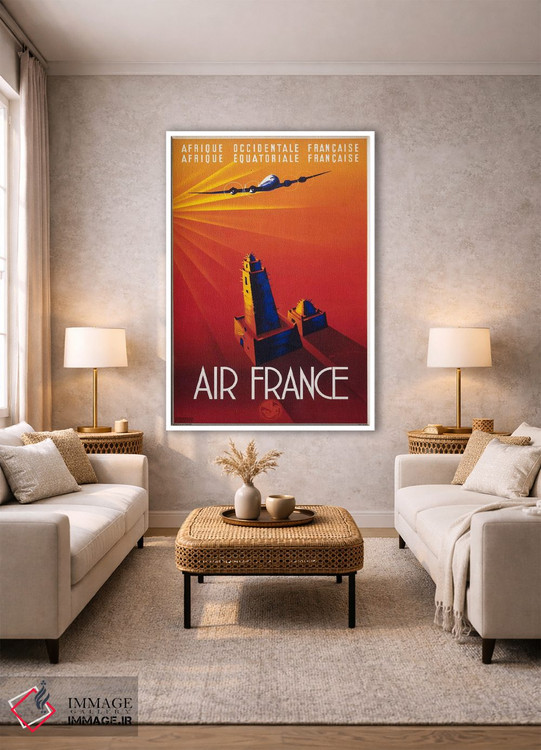 تابلو دکوراتیو ایر فرانس به آفریقا اثر پرینت کالکشن - D1W