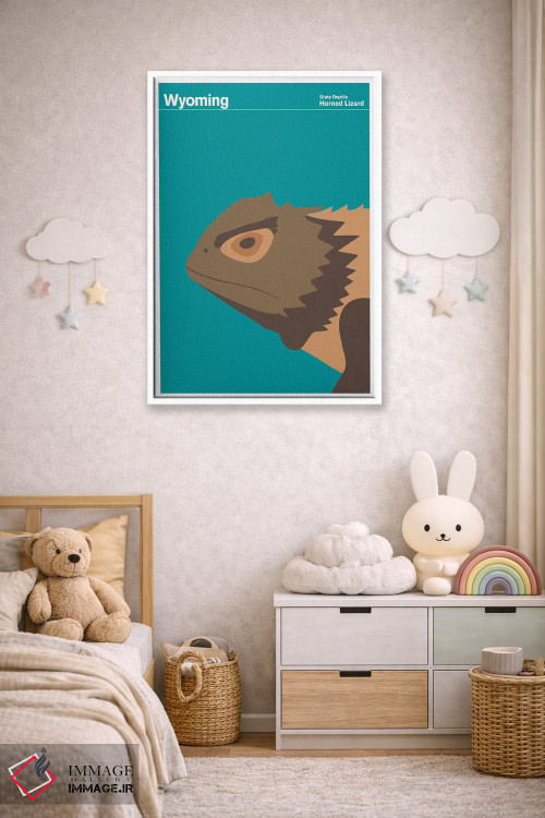 تابلو دکوراتیو پوسترهای ایالتی وایومینگ اثر پرینت کالکشن - D3W