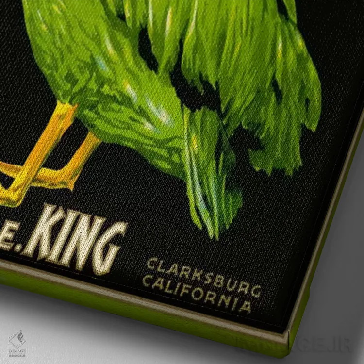 تابلو دکوراتیو کاهوی برند پادشاه پلیکان اثر پرینت کالکشن - نمای نزدیک بافت بوم