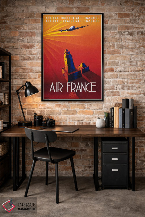 تابلو دکوراتیو ایر فرانس به آفریقا اثر پرینت کالکشن - D3B