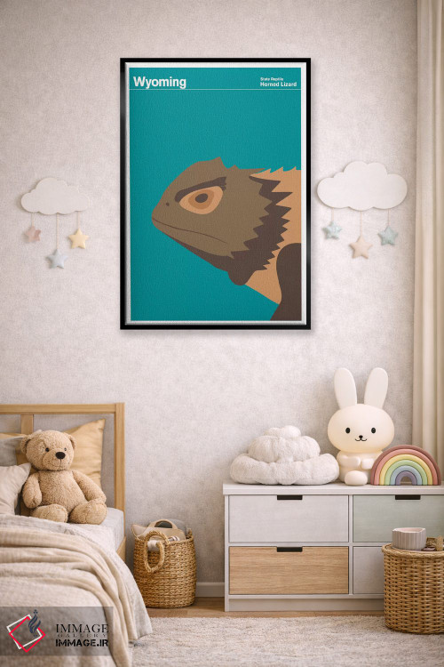تابلو دکوراتیو پوسترهای ایالتی وایومینگ اثر پرینت کالکشن - D5B