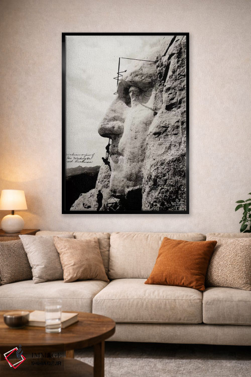 تابلو دکوراتیو کارگران روی چهره جورج واشنگتن اثر پرینت کالکشن - D1B